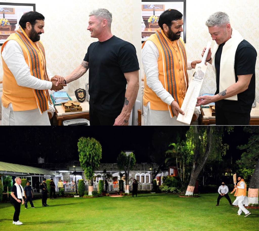 Chief Minister Naib Singh Saini meets former Australian World Cup winning captain Michael Clarke